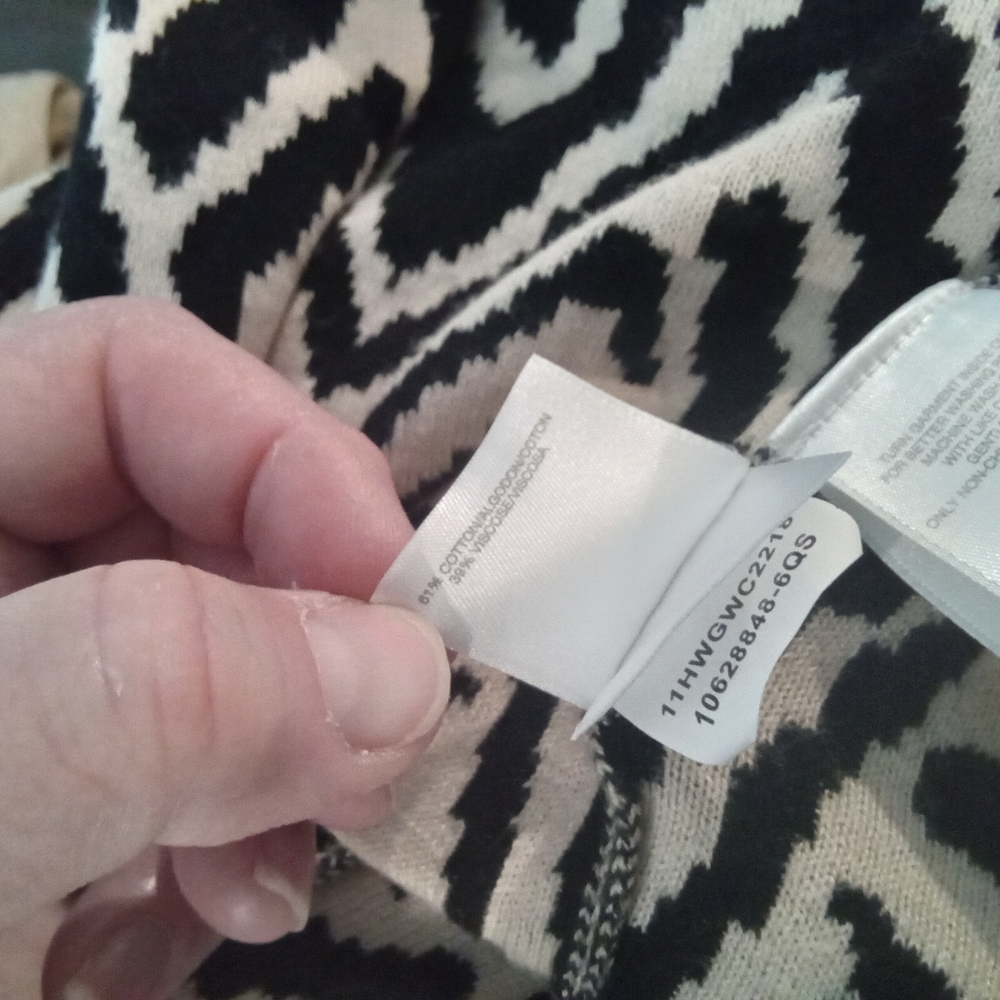 Jones Studio Seperates Plus Size 2X Black & White Chevron Cardigan - Picture 13 of 13